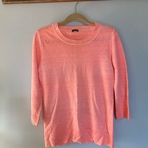 J. Crew 3/4 Length Sleeve Coral Light Weight Sweater